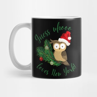 Rockefeller the Owl Guess Whooo Loves New York Christmas Mug